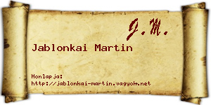Jablonkai Martin névjegykártya