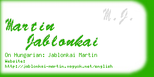 martin jablonkai business card